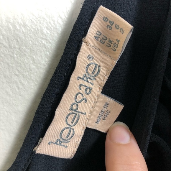 Keepsake Black Ruffle Tiered Mini Dress Size 2 - Picture 11 of 13